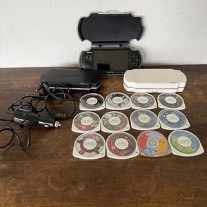 Sony PSP Bundle 12 UMD Games Movies Cases Tested Working READ Description‎